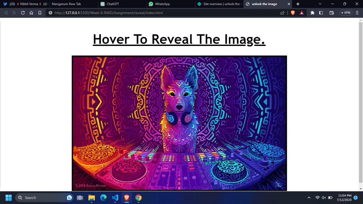 nikhilxtech's tweet photo. Day-50✅🚀
🎨 Creative image unlock: Use the hover effect to unlock an image with style! 🖼️✨
🟢 Unlock the potential of your images with this innovative technique and captivate your audience on Twitter! 💫📸
#HoverToUnlk
https://t.co/PhhhkJod3c
#100DaysOfCode #learnInPublic https://t.co/P8Ebso41XZ