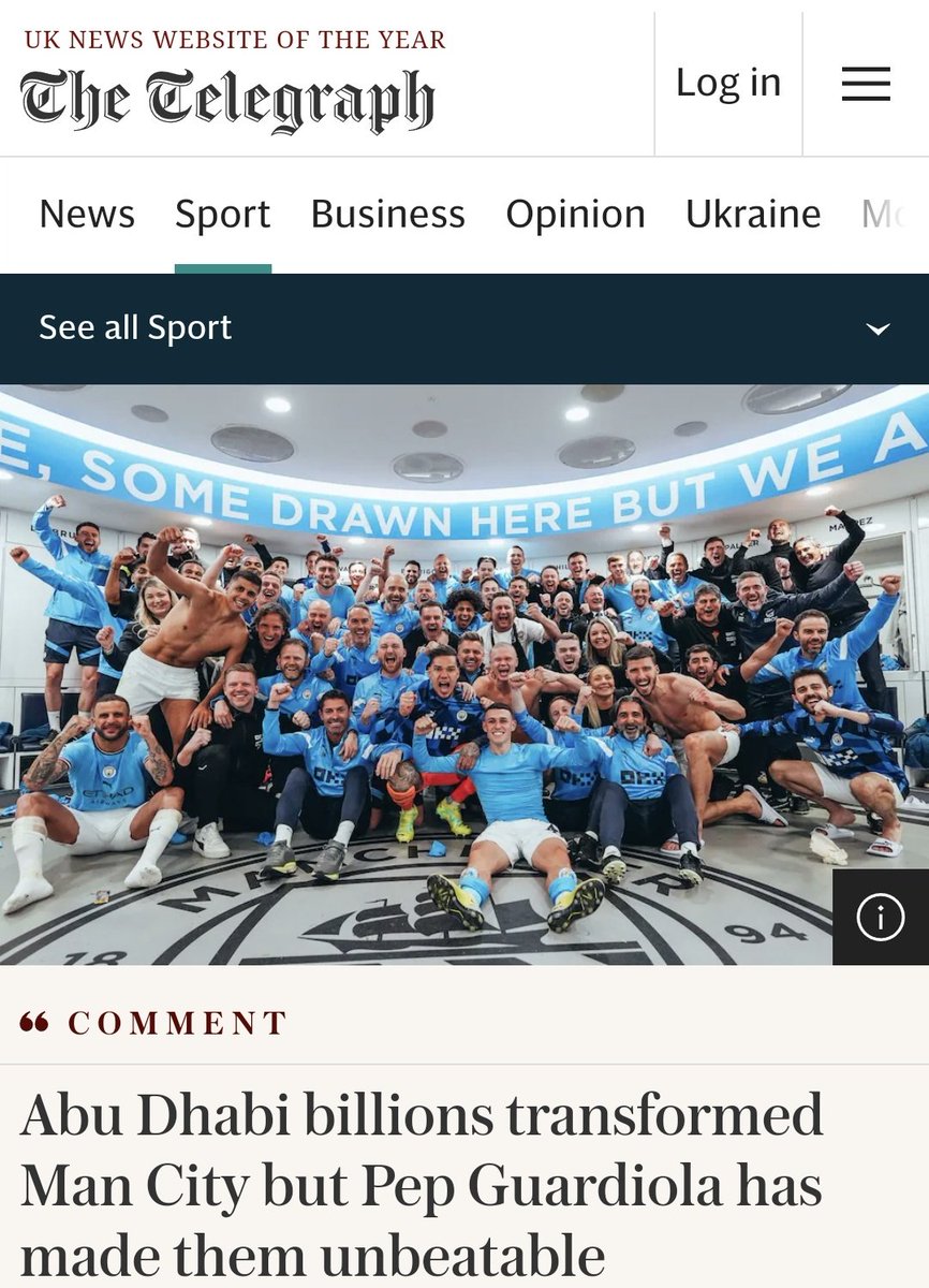 Paul_Tenorio's tweet photo. Al Telegraph las 116 irregularidades financieras por las que la Premier investiga al Manchester City o las inyecciones encubiertas de dinero que recibe desde Abu Dabi le dan un poco igual https://t.co/yEdbPnN8TF