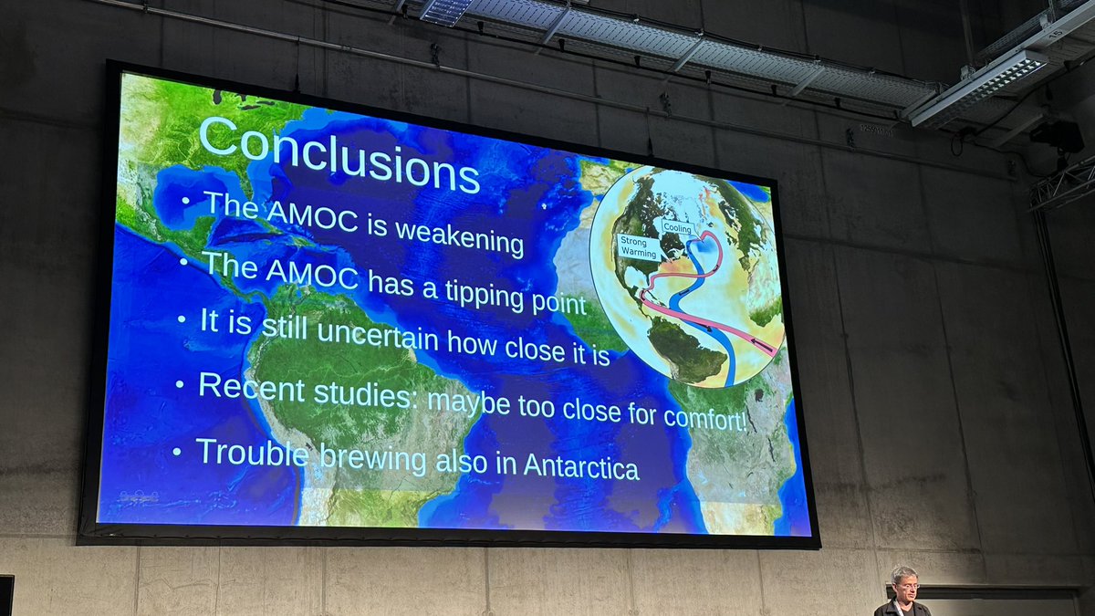 The #AMOC first session at #IUGG2023 started with a bang with @rahmstorf sharing his conclusions on “Is the #AMOC approaching a tipping point?