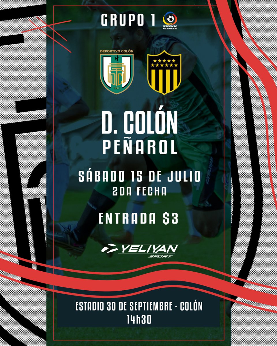 <a href="/DColonOficial/">Deportivo Colón Oficial</a> VS #Peñarol
Ven y disfruta una fiesta deportiva junto a nosotros en Estadio de 30 de Septiembre de Colón.