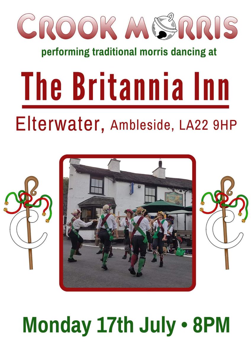 Come along next Monday evening to The Britannia Inn at Elterwater to watch us perform! See you from 8pm