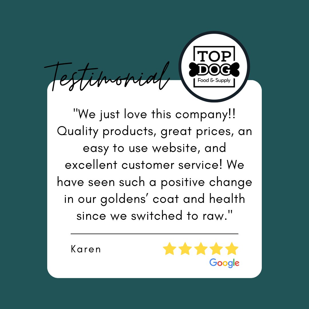 Yet another positive change after switching to raw 🐾 If you're unsure... just take Karen's word for it! ✨ #EatTopDay

#rawfeeding #dogsofinstagram #rawdogfood #googlemybusiness #review #googleforbusiness #vet #dognutrition #dog