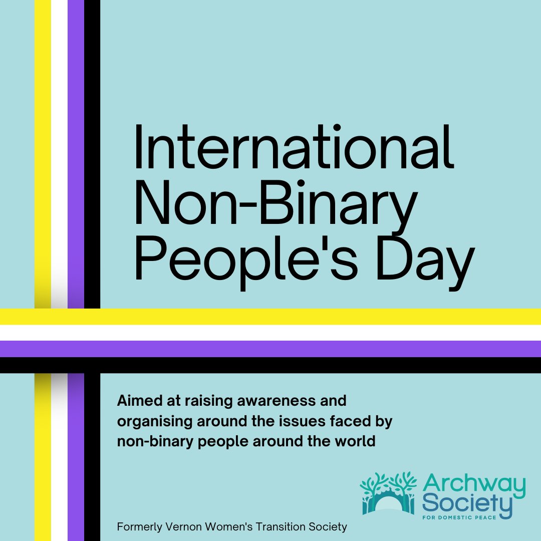 ArchwaySociety's tweet image. July 14 is International Non-Binary People&apos;s Day, which aims to celebrate the wide range of people worldwide who identify as non-binary. #NonBinaryPeoplesDay #genderexpression #equity