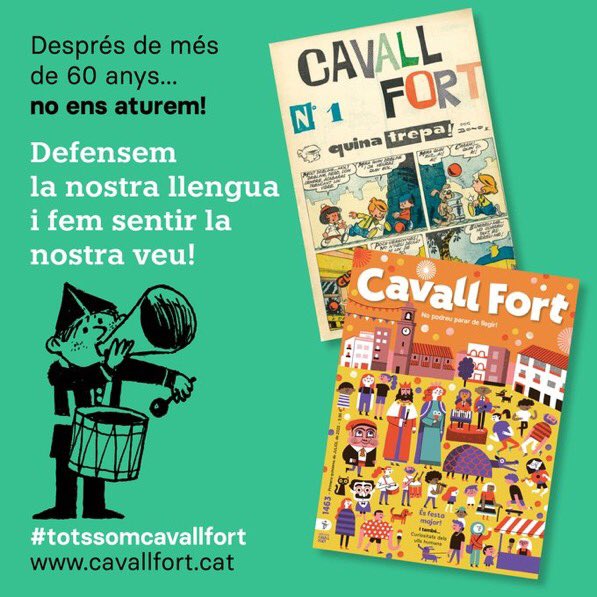 Antoni_Gelonch's tweet photo. Quan era petit, als anys 60, a casa els pares ens van subscriure a @cavallfort. Vaig aprendre català gràcies a la família, a aquesta publicació i a la voluntat d resistència. A l’escola ni un borrall. Si podeu, subscriviu-vos a @cavallfort ! https://t.co/YP7lTVRRrd