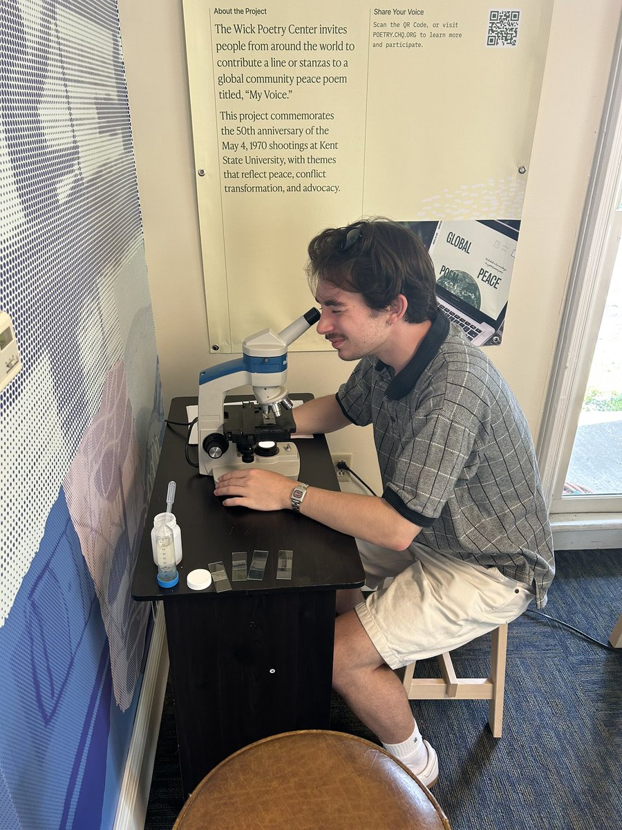 CHQLiteraryArts's tweet image. Why does the Poetry Makerspace have its own microscope? Test your theory by stopping by between 10 am and 5 pm in Hultquist Hall, along the Brick Road!
