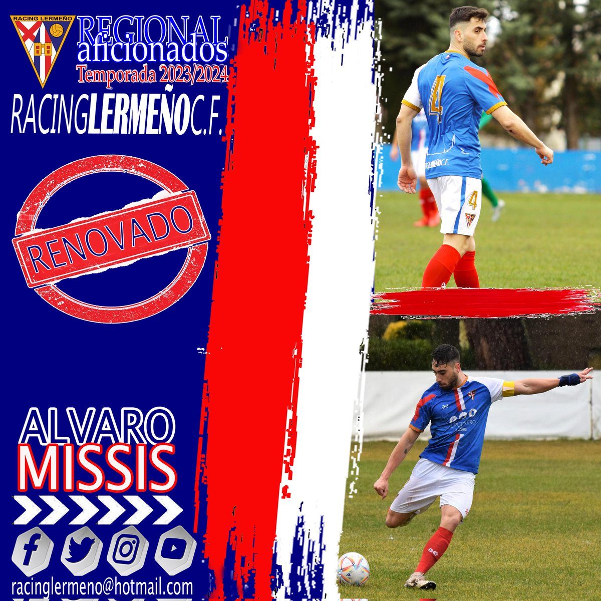 _racinglermeno_'s tweet image. RENOVACION
El defensa Alvaro Missis continuara un año mas en el @_racinglermeno_.
El "capi" seguira otra temporada más con nosotros.
#unodelosnuestros  #vamosracing #renovaciones #temporada23_24