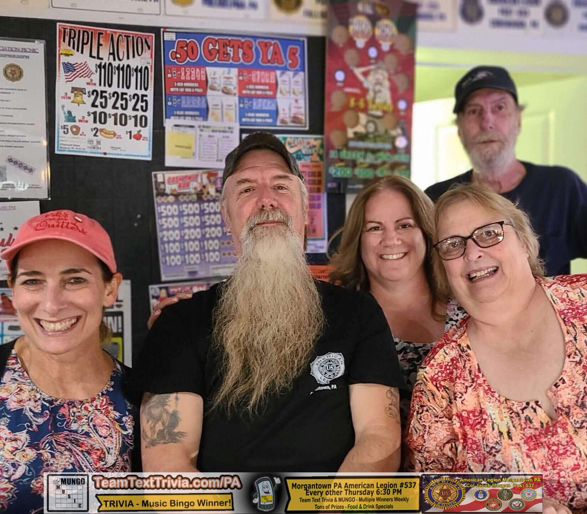 TeamTriviainPA's tweet photo. Morgantown Team Trivia Night! Team Text Trivia &amp; Mungo Music Bingo @ American Legion Thurs 6:30p

American Legion in  Morgantown, Team Text Trivia&amp; MUNGO Music Bingo.. Gift card prizes as well as fantastic specials! #MorgantownAmericanLegionTrivia

https://t.co/k80XbJL6zy https://t.co/D0KHK2kjGX