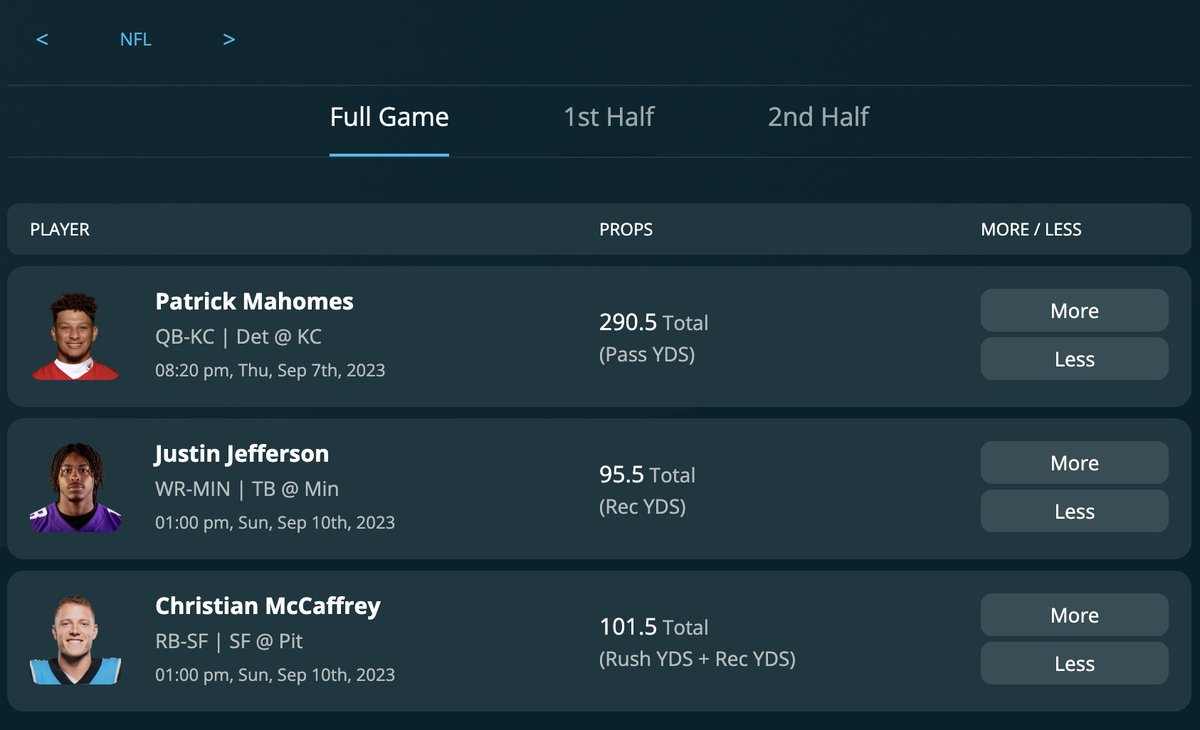 ThriveFantasy's tweet image. First NFL Props are live now 👀🏈 

Sign up today and use code: “ALLSTAR” and earn an additional $10 in Prop Lobby Tickets for every $50 deposited!

Get started and #PropUp here: 
partners.thrivefantasy.com/signup/