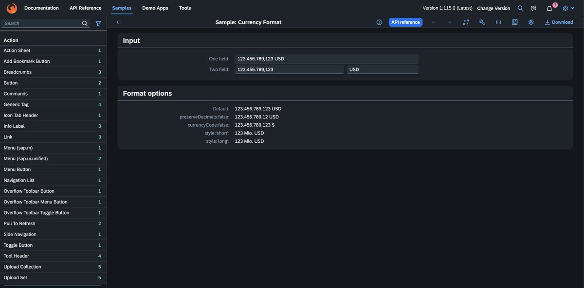 abap2UI5's tweet image. There are many different ways to format currencies in #sapui5, which you can easily use with #abap2UI5 🌍

Try it out 👇
github.com/abap2UI5/demo-…

Documentation 📄
sapui5.hana.ondemand.com/#/entity/sap.u…

#abap #OpenSource