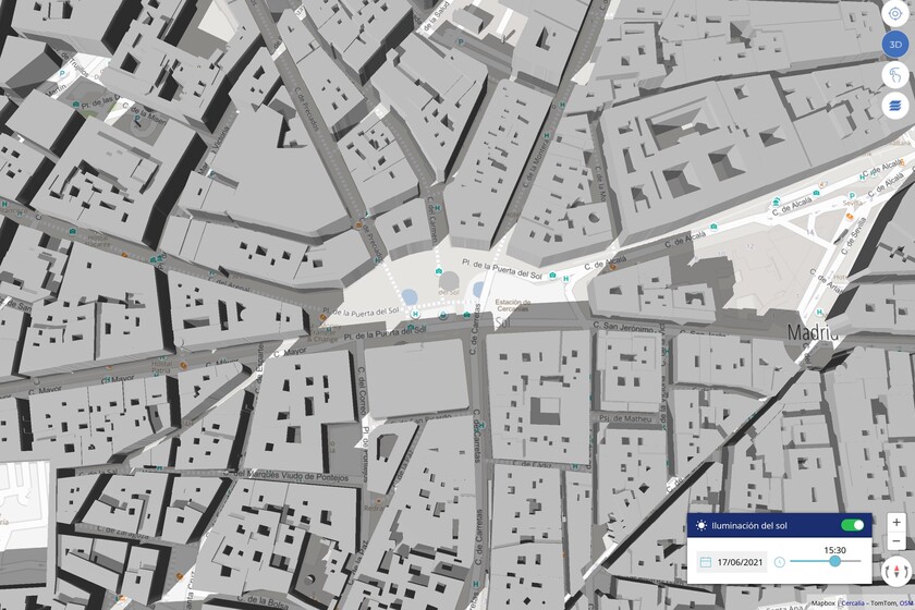 xataka's tweet image. Este mapa te dice cuánto sol le dará a tu casa en cada momento: si vas a comprar o alquilar una vivienda, una joya xataka.com/p/234697