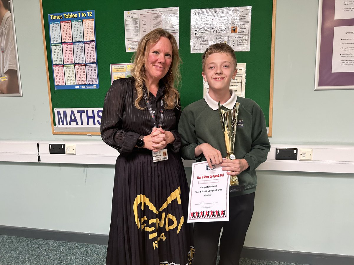 And the winner is… 🌟🏆 The phenomenal Joshua and his wonderful English teacher Miss Morse. Well done! @Priorycsa @increasingly