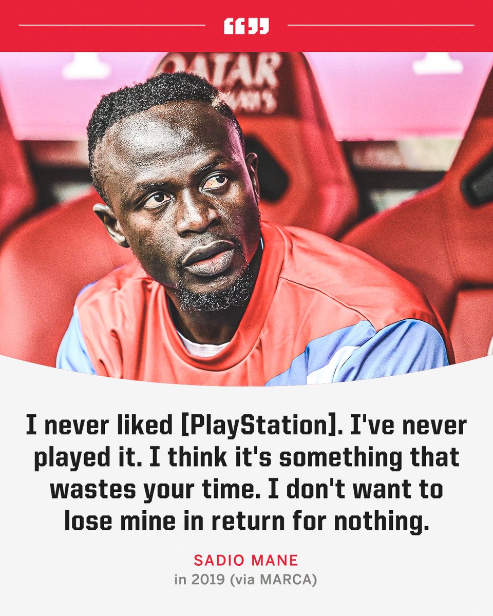 ESPNFC's tweet photo. Sadio Mane isn't a fan of gaming 🎮 https://t.co/V5sYvOXjdb
