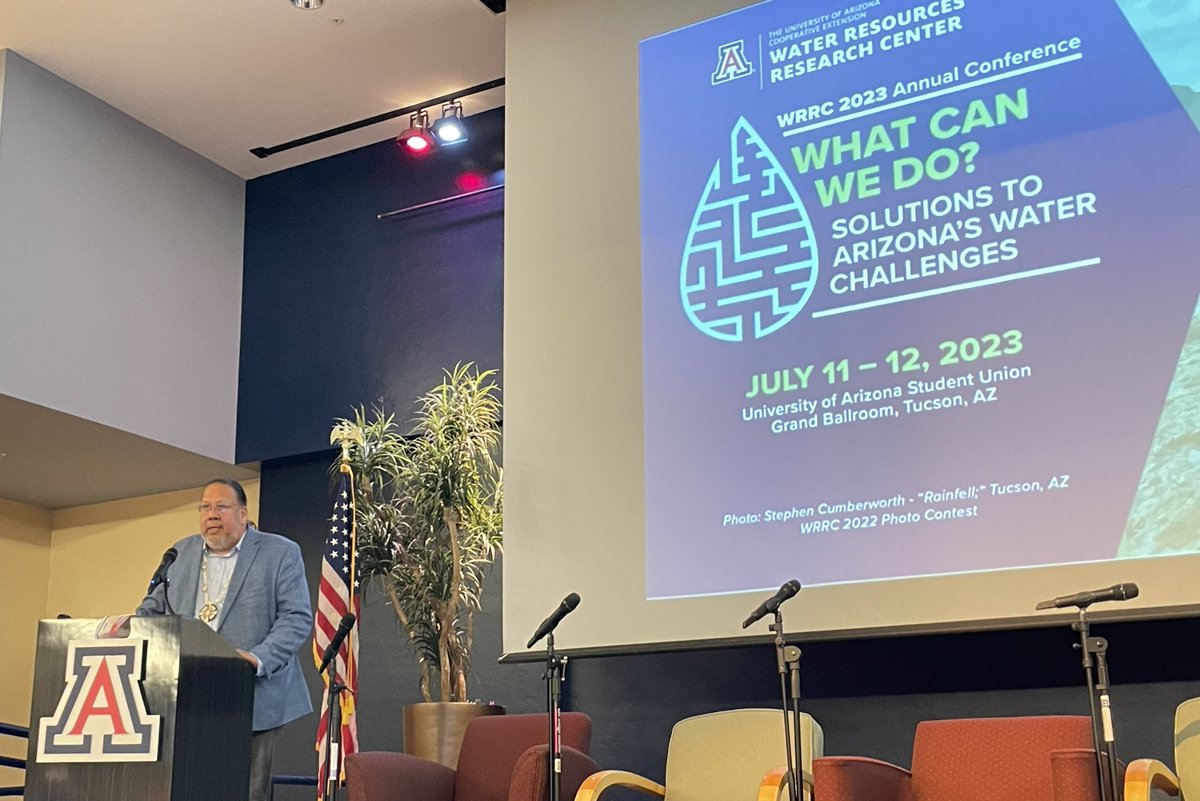 AZWRRC's tweet image. Many thanks to Gov. Lewis from the Gila River Indian Community 🙏🏽 you have been a pillar in the #azwater challenges we face 🌵💦 #azwrrc2023 #whatcanwedo @GRIC_Official