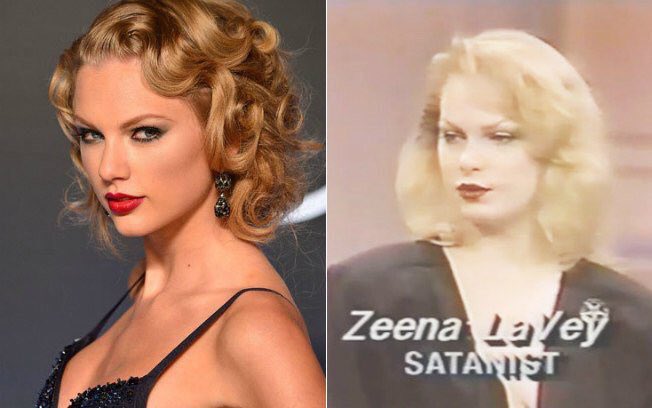 BlakeBgames's tweet image. #taylorwift / #ZeenaLaVey (daughter of high priest church or Satan) 
#sameperson ? #clone ?