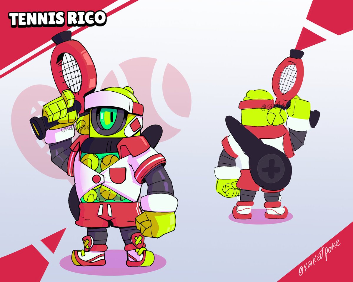 kakatpoke's tweet photo. One skin per brawler challenge!

#14 🎾 Tennis Rico 🥎

#BrawlStars #BrawlStarsArt https://t.co/eI9y7NanTr