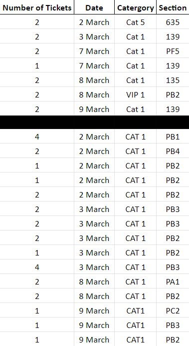 WTS

Taylor Swift | The Eras Tour

Mostly Cat 1 tickets
single seat/couple seat available
pm for more details
whatsapp 0169211217

#TaylorSwift  #TaylorSwiftErasTour #TaylorSwiftErasTourSG https://t.co/SlbusmS3Ml