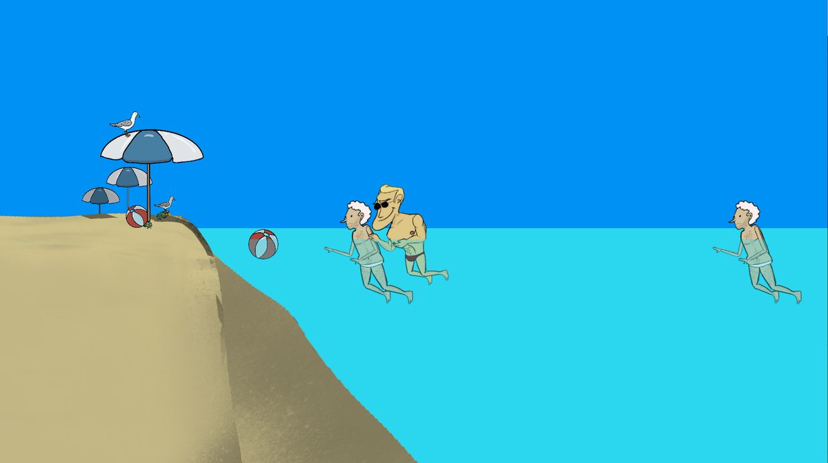 kostasmikroud's tweet photo. Our GMTK Game jam 2023 Submission is live! https://t.co/QoTY0cjM9k In "Don't trust the lifeguard" you will have to satisfy the hunger of the sea beast beast by sacrificing the local swimmers. Its sort of a stealth game. Best of luck to everyone that has submitted a game! https://t.co/hmqhxgLhXf