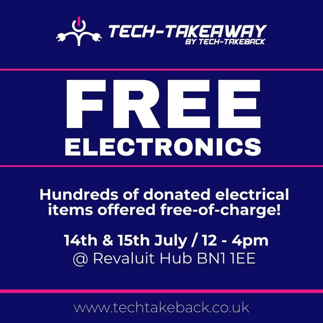 Cat Fletcher 💜🌍👊🏼 (@cityreusedepot) on Twitter photo This Friday & Saturday Only!
Giving the #FreeShop some competition 🙌🏼
✅#Free Electrical and electronic items at #ReValuit bottom of North Street
BN1 1EE #brighton
via <a href="/TechTakeback/">Tech-Takeback</a>
#BrightonLoop #reuse #CircularEconomy This Friday & Saturday Only!
Giving the #FreeShop some competition 🙌🏼
✅#Free Electrical and electronic items at #ReValuit bottom of North Street
BN1 1EE #brighton
via <a href="/TechTakeback/">Tech-Takeback</a>
#BrightonLoop #reuse #CircularEconomy