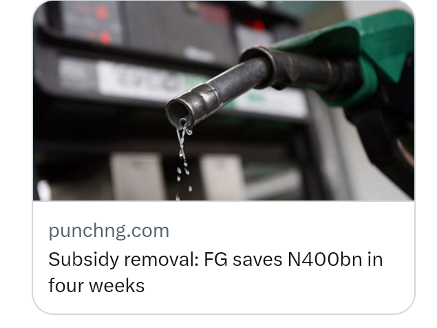 MuchTalksBlog1's tweet image. Is it not the Same Tinubu Government that said they had saved N400bn in 4 weeks from this same subsidy Removal, wants to borrow another N500bn?

Where's the N400bn they had saved?
Have they share it as they always do?🤣
•
•
Naira. Mason Mount. Weghorst.
 #MUNLEE. EFCC Chairman