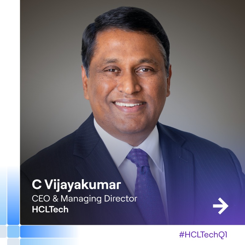 hcltech's tweet photo. Our CEO & Managing Director Vijayakumar C on our financial performance in Q1 FY24. Visit our Investor Relations page for more highlights from #HCLTechQ1.
#SuperchargingProgress