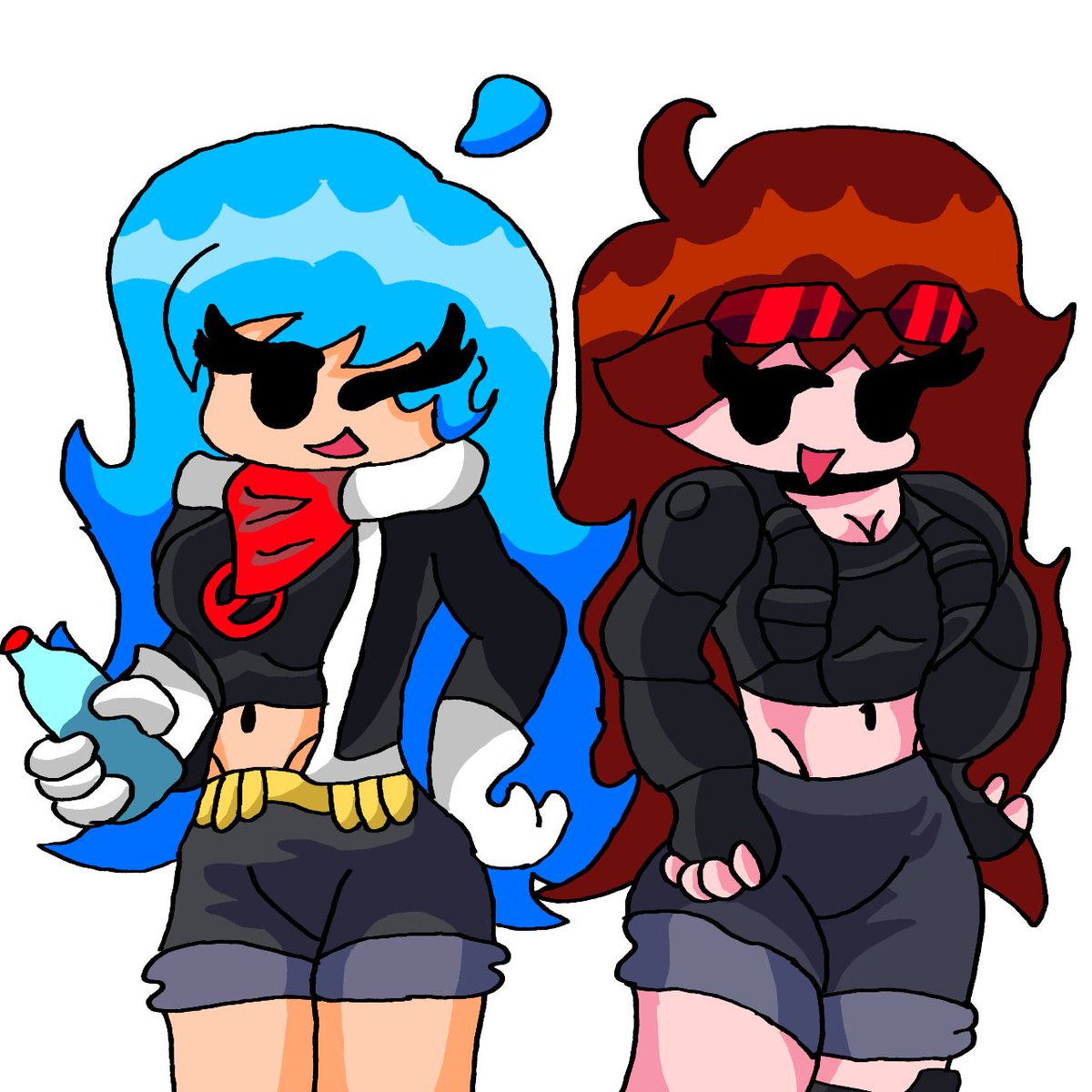 MoonAO11's tweet photo. Agent GF &amp; Cade At Your Service

#FNF #fridaynightfunkin #fnfgf #skyverse #skycade #incident012f #agentgf https://t.co/4UGz3VfmuC