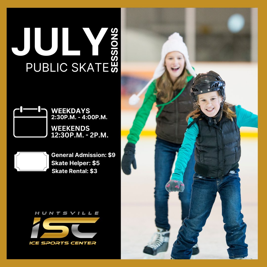 Dress warmly in layers.
Long sleeves and long pants are recommended.
Gloves/Mittens are recommended for younger children
Never been ice-skating before? That's ok! We have skate helpers for rent to help you on the ice! They are $5 and rented on a first come, first served basis.