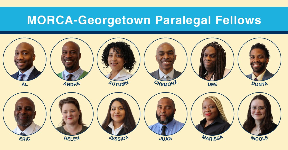 The Fellows in the MORCA-Georgetown Paralegal Program are well on their way to building careers in the legal field. If you're interested in hiring one of these talented future graduates this fall, get in touch! 

prisonsandjustice.georgetown.edu/partner-with-t…