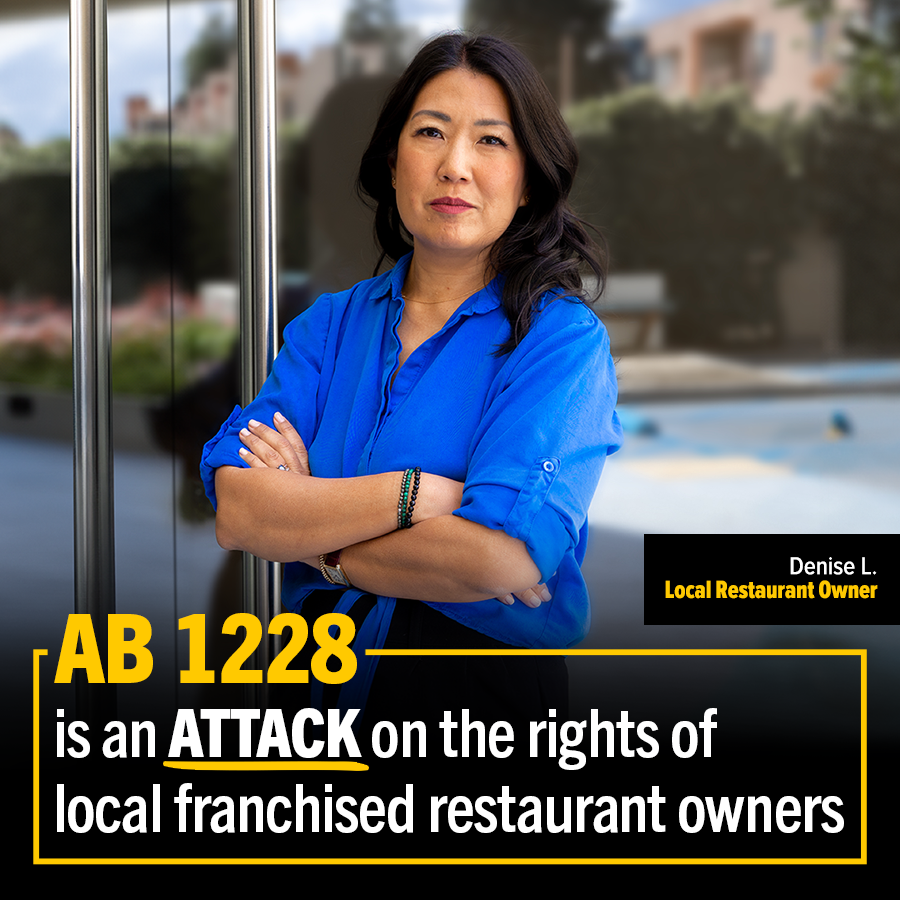 StopAB1228's tweet photo. AB 1228 would turn locally-run small businesses into corporate restaurants – taking away the rights of thousands of small business owners to run their own restaurants. https://t.co/VEycRmB1PF