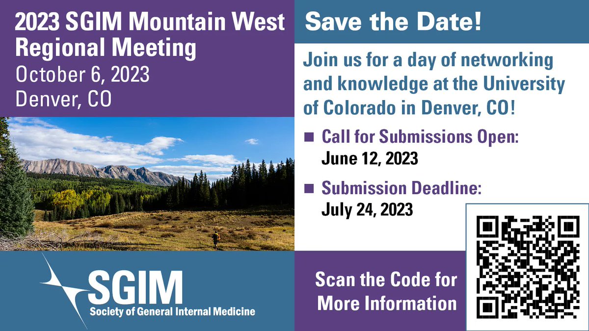 Time is running out to complete your submissions &amp; sign up to be a peer reviewer for this year's #SGIMMountainWest Regional Meeting! Don't miss your chance to present at this year's meeting! Deadline: 7/24! bit.ly/3XMn08c