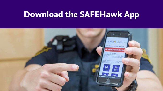 We want you to feel safe on campus. The SAFEHawk app features campus status and closures due to weather, campus-specific emergency contacts for all #Laurier locations, personal support resources, and safety tips.

Download now: bit.ly/2SAFEhawk