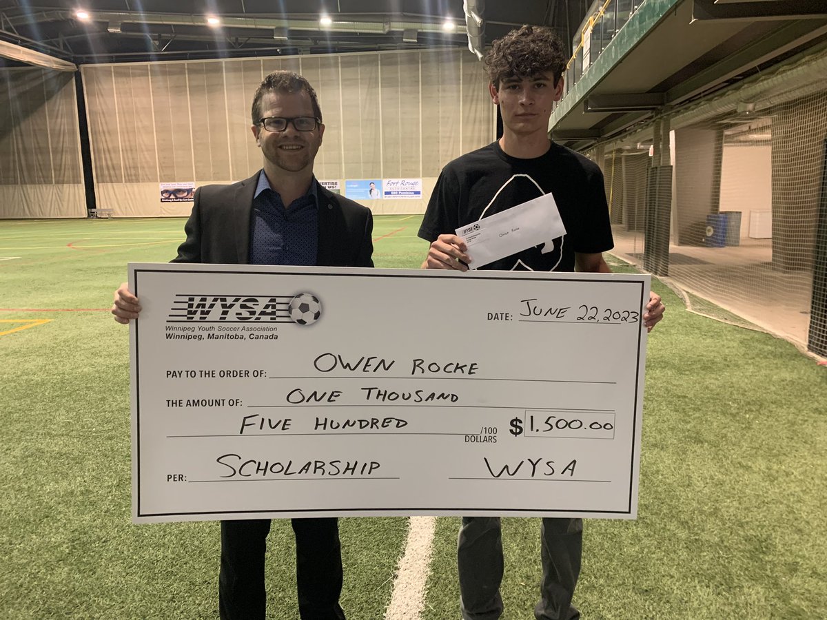 WpgSoccer's tweet photo. The Winnipeg Youth Soccer Association is extremely proud to announce the recipients of the WYSA Scholarship for 2022/2023! 
•
Congratulations to Oluwatobi Odusose and Owen Rocke on this wonderful achievement and best of luck in your future endeavours! ⚽️👊🏽

#Congrats
#Community https://t.co/v0t8RZxgW1