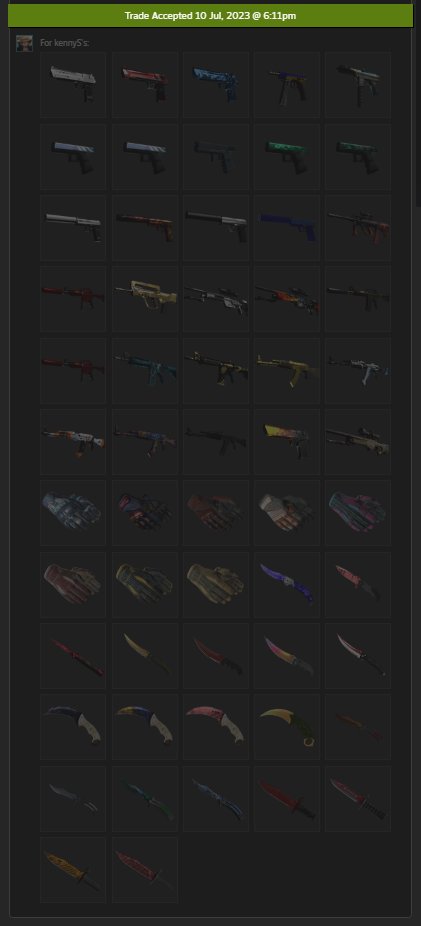 SynchoCS's tweet photo. $50,000 USD skins 💰

The legend himself @kennyS_  decided to cash out some of his inventory using my services 🔥

Thank you for the trust &amp; deal 🙏
Send him hearts in the comments 💛 https://t.co/TsDqUTBkXe