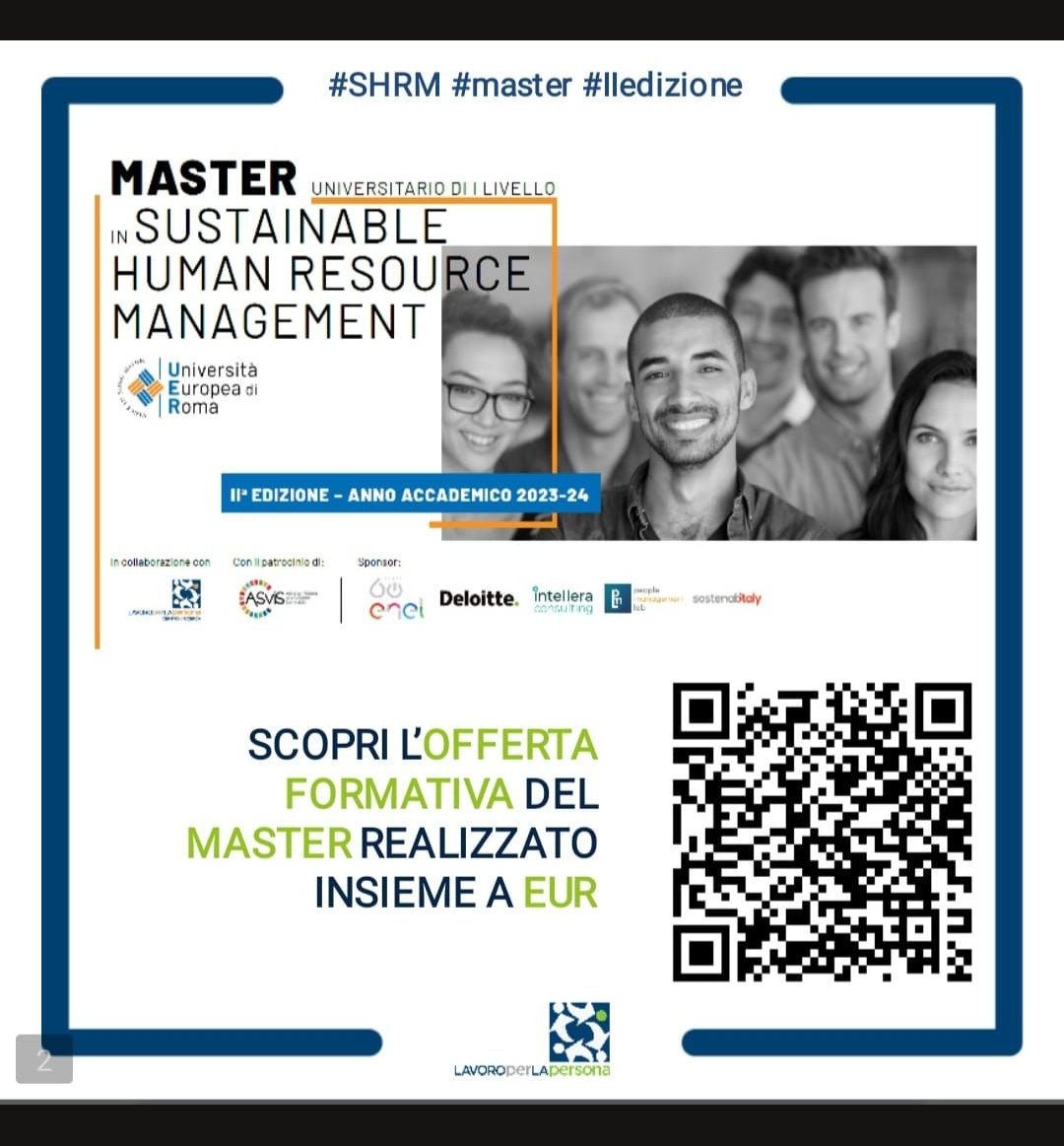 Il master dell’𝑈𝑛𝑖𝑣𝑒𝑟𝑠𝑖𝑡𝑎̀ 𝐸𝑢𝑟𝑜𝑝𝑒𝑎 𝑑𝑖 𝑅𝑜𝑚𝑎 in partnership con la 𝐹𝑜𝑛𝑑𝑎𝑧𝑖𝑜𝑛𝑒 ‘𝐿𝑎𝑣𝑜𝑟𝑜𝑝𝑒𝑟𝑙𝑎𝑝𝑒𝑟𝑠𝑜𝑛𝑎’, potrebbe fare per te!  universitaeuropeadiroma.it/economia/postl…