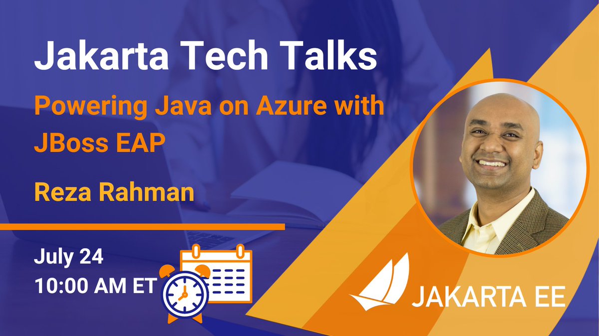 Join <a href="/reza_rahman/">Reza Rahman ☮️</a> on July 24, 2023 to learn about “Powering Java on Azure with JBoss EAP”. Register today! hubs.la/Q01XrRfN0 #opensource #JakartaEE #CloudNativeJava
