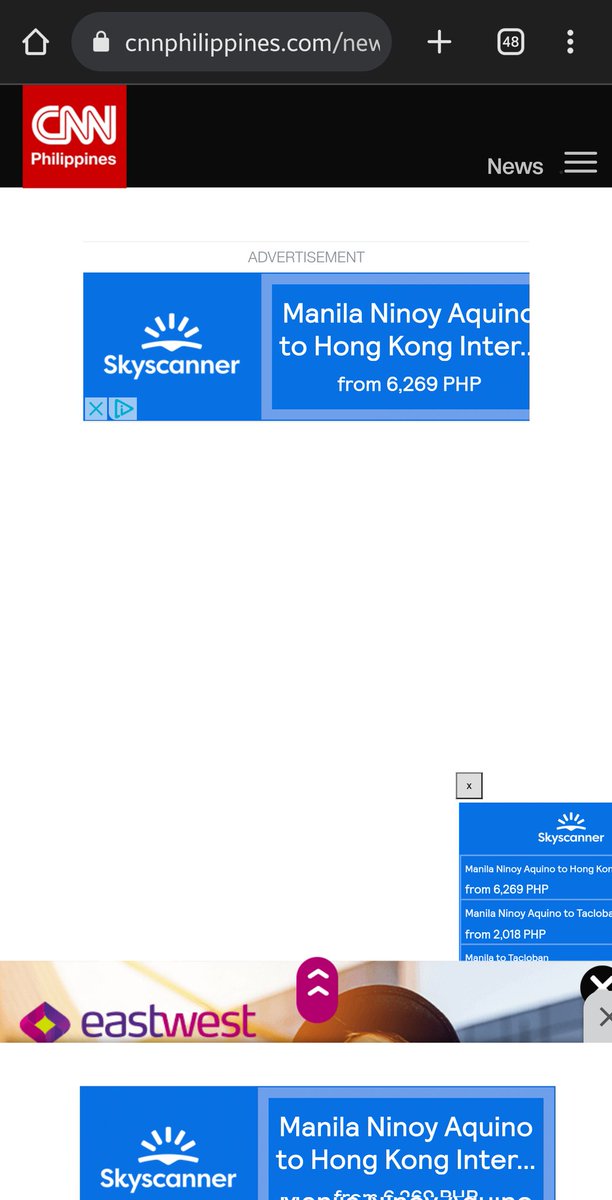 csolidon's tweet photo. You need the ad revenue that much @cnnphilippines? 4 ads with 3 stacked on top of the other. I had to scroll down to read the actual article. https://t.co/VtV8P8Gaah