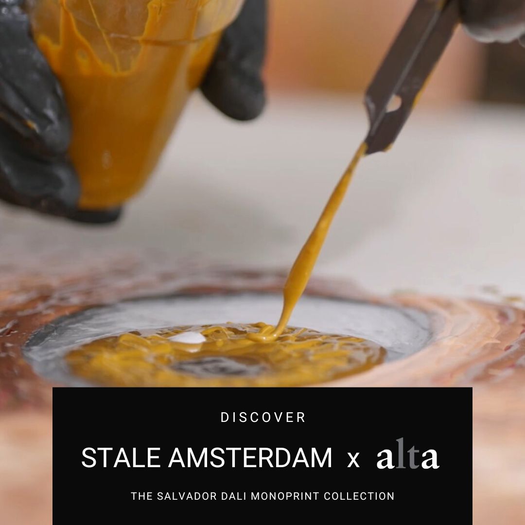 ▪️ STALE AMSTERDAM x alta ▪️

Discover the iconic "Salvador Dali" collection with STALE AMSTERDAM.

Created in collaboration with our alta Creative Studio.

Eight one-of-a-kind monoprints are now available.

➡️ Explore the collection at https://ow.ly/moQr50P6J4x/

#elegraph