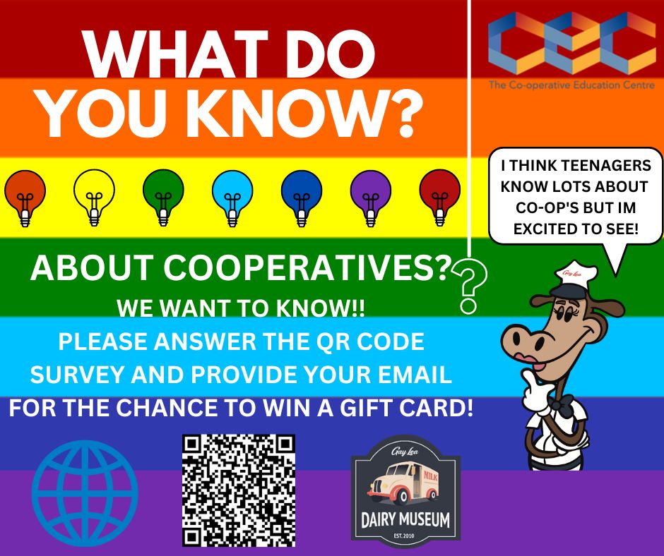 Calling all youth. Complete our survey we're conducting about co-operatives. To access the survey, use the QR code or this link surveymonkey.com/r/ZX53XPZ. All completed surveys are eligible to win a $25 gift card <a href="/4HOntario/">4-H Ontario</a> @ONcooperatives <a href="/GayLeaFoodsCoop/">Gay Lea Foods</a> <a href="/gayleamembers/">Gay Lea Membership</a>