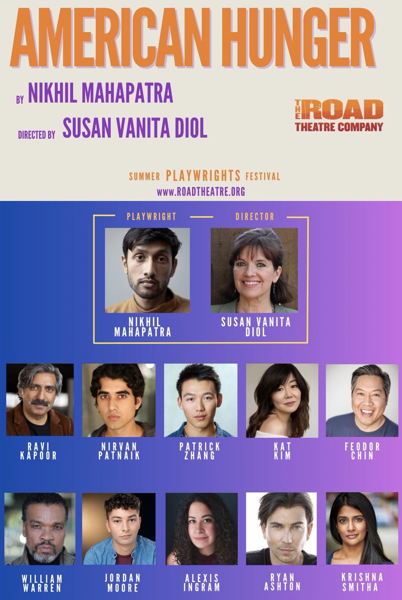 FeoChin's tweet photo. TONIGHT at 8pm at @roadtheatre! A staged reading of #AmericanHunger by #NikhilMahapatra directed by @susanvdiol.
Get your tix here: https://t.co/YtapL7jtDx https://t.co/mneUu4YYQr