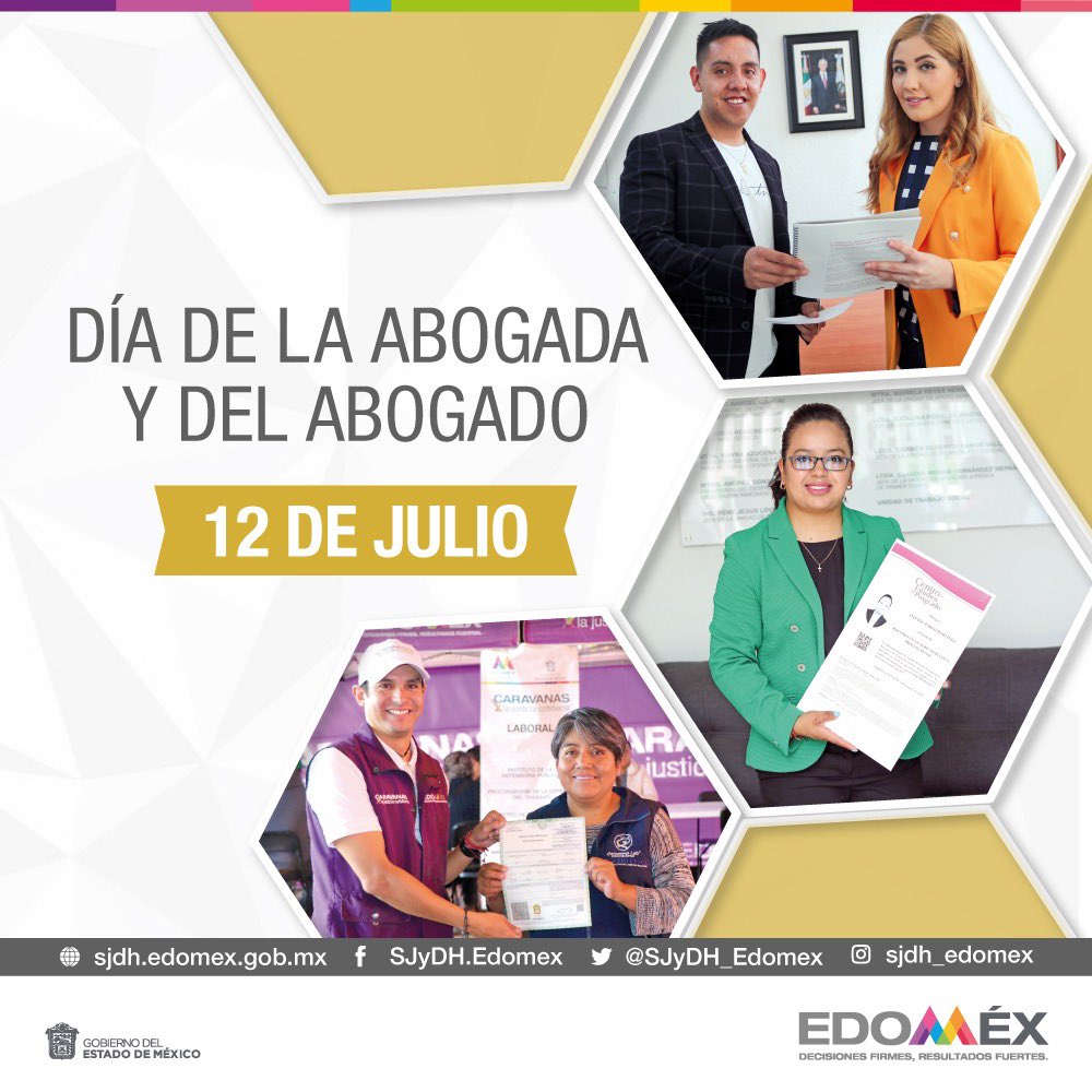 En este Día de la Abogada y del Abogado, felicito y reconozco a quienes trabajan todos los días para garantizar el acceso a la justicia a las familias mexiquenses.