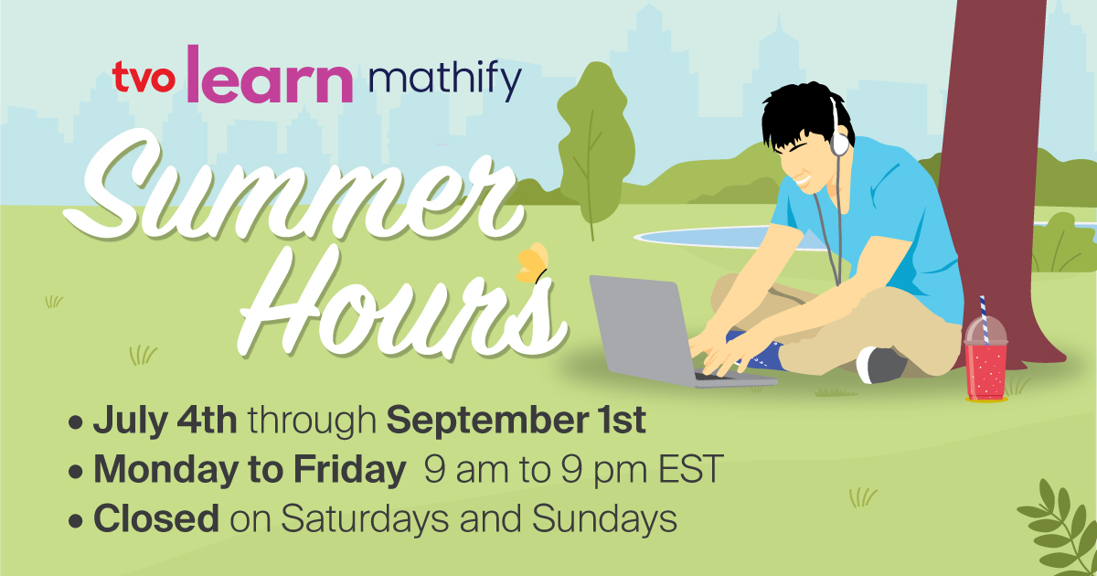 Heads up students: TVO Mathify tutors are online and ready to connect this summer! Sign up today: mathify.tvolearn.com