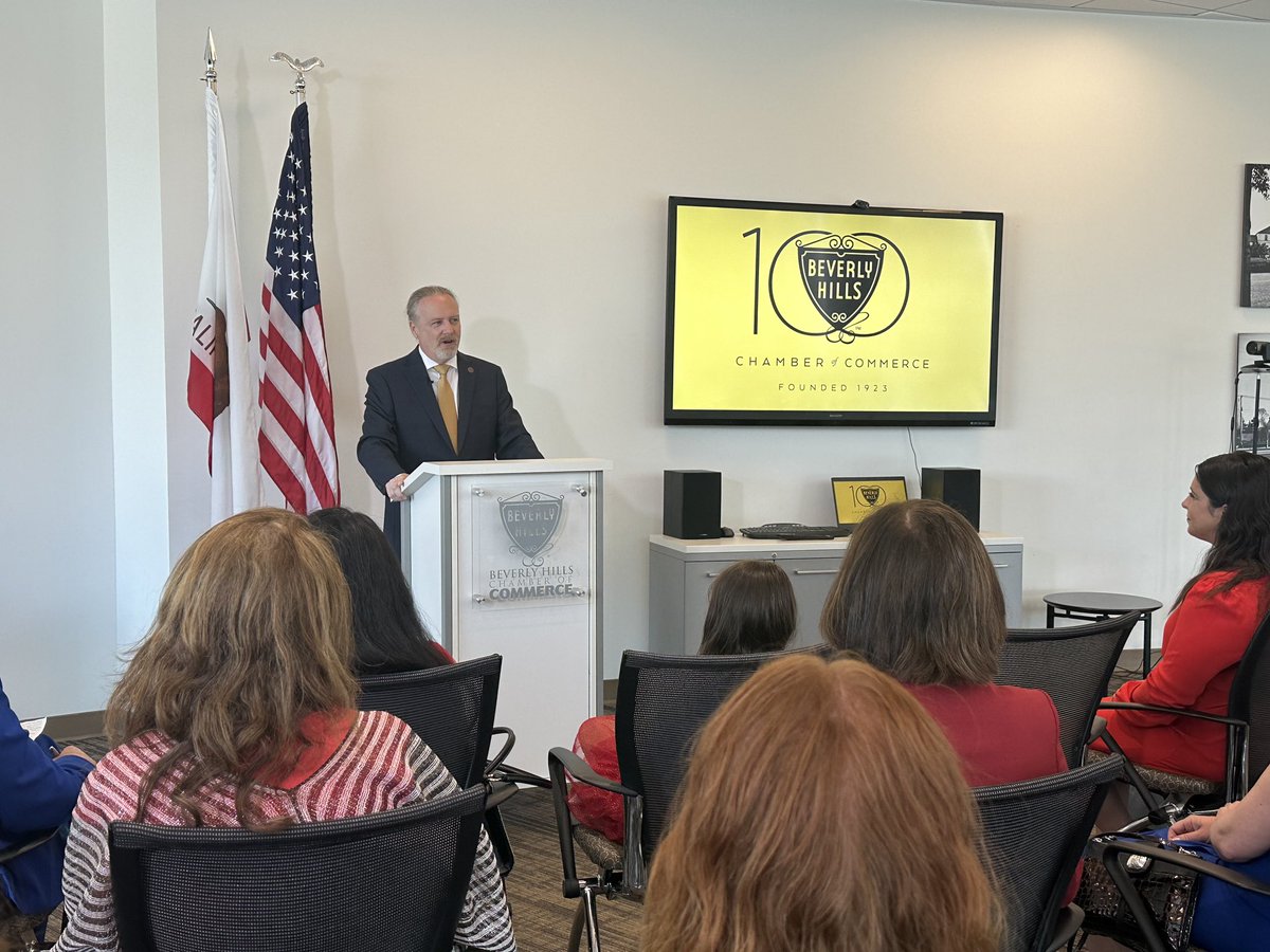 It was great to speak at the Beverly Hills Chamber of Commerce.