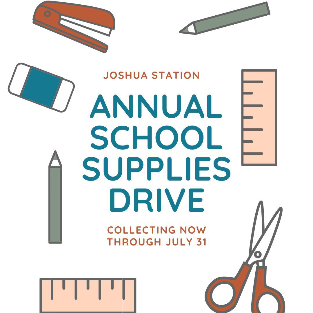 Our annual Back-2-School Supply Pickup event for current and past residents will be on Saturday, August 5 at Joshua Station. We'd love your partnership in helping us. Simply click the link in our bio to donate. We are so grateful for your generosity! a.co/837e9xm
