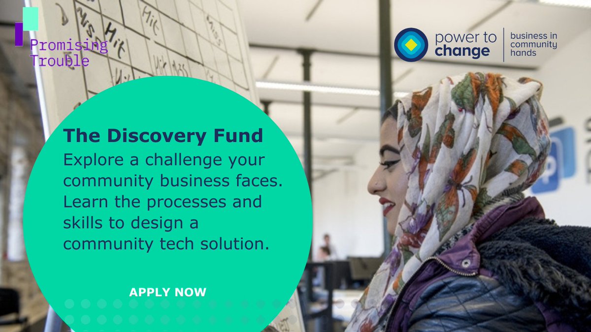 CLOSING SOON ⏰ | A new flexible fund to develop your ideas and skills around #CommunityTech You don't need to be a tech expert, just open to explore ideas to meet some of the challenges your #CommunityBusiness faces APPLY👉 bit.ly/Discovery_Fund @CarefulTrouble