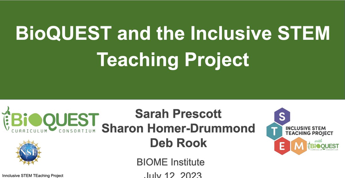 Thank you @DebRookPaleo @drsarahgrace and @SHomerDrummond for the great session on #inclusive #STEM #Teaching #project. Picked up some ideas that I liked - now to applying some of them. #Biome2023