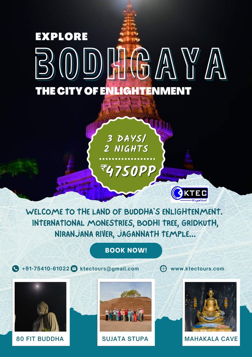 Book your BodhGaya Tour with us. #bodhgayatour #mahabodhitemple #bodhgayacitytour #ktectours @ktecindia