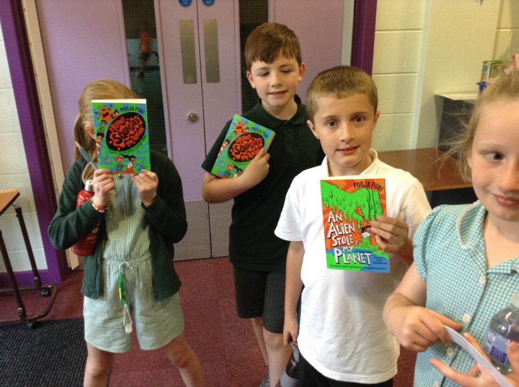 Thanks to <a href="/readingzone/">ReadingZone.com</a> and <a href="/PoojaPuriWrites/">Pooja Puri *updates only*</a> for a great author zoom this afternoon. The ideas for planet building were inspiring and after the zoom there was a rush for the other books in the series to take home for the summer holidays ! <a href="/ReadingatLLP/">Reading at LLP</a>
