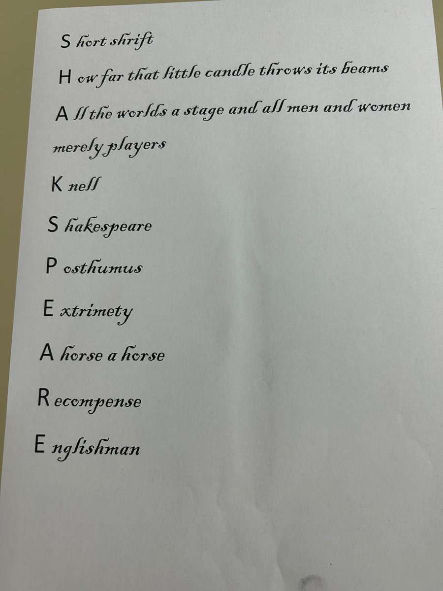 We are loving the Shakespeare project work completed by Y7 <a href="/DHFSUpdate/">D H F S</a>