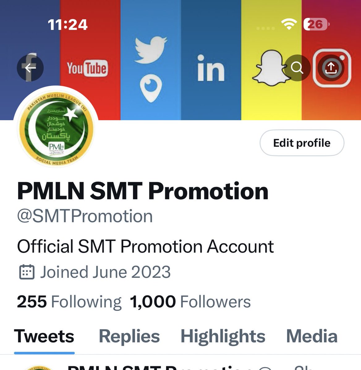 Allhumdulliha 

مسلم لیگ ن کے آفیشل پرموشن اکاؤنٹ کے دو گھنٹے میں 1000 فالورز مکمل ہو گئے 

انشاء اللہ اس اکاؤنٹ کی مدد سے ہم ٹویٹر پر موجود تمام مسلم لیگ ن کے ورکرز کو آپس میں فالو کروائیں گئے ۔

Pls Follow <a href="/SMTPromotion/">PMLN SMT Promotion</a>