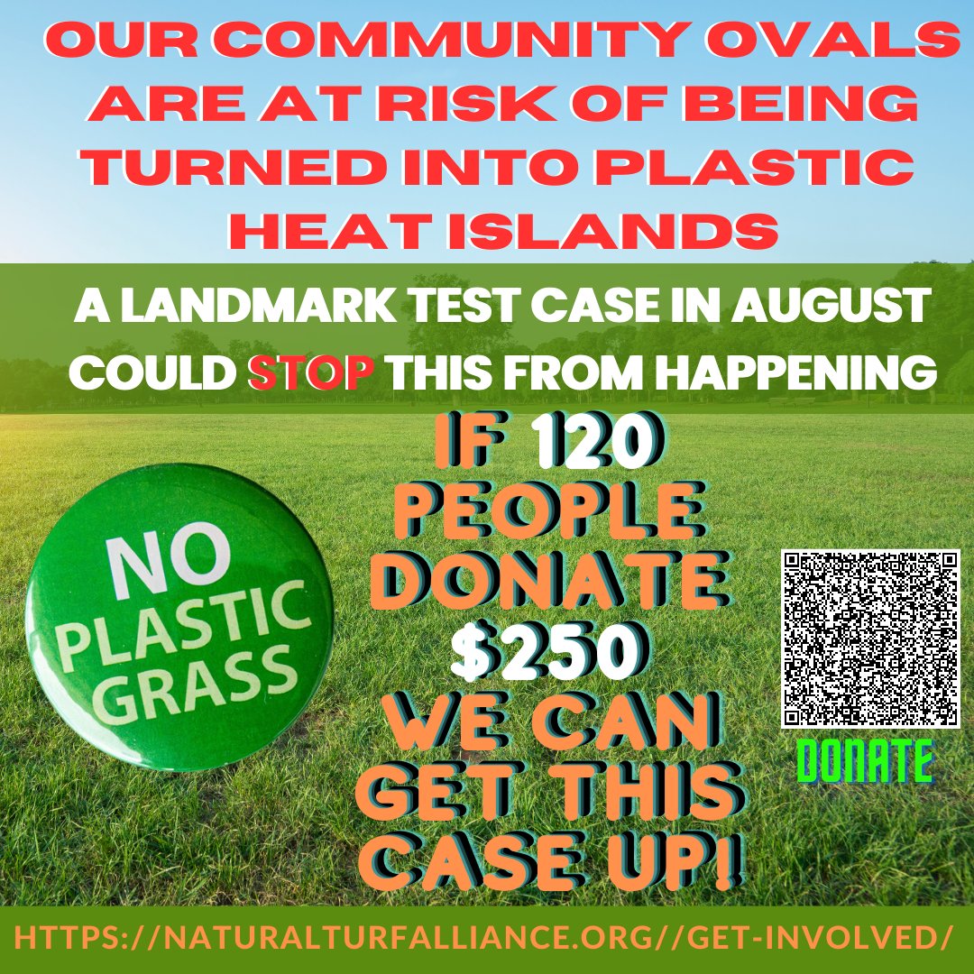 KristynHaywood's tweet photo. HOPING FOR A VIRAL TWEET. We are fighting for community ovals NOT TO have dangerous, environmentally hazardous plastic heat islands that are not recyclable! We are in a climate &amp; biodiversity crisis! This TEST CASE is in the L&amp;E Court now with funds exhausted. PLEASE help... https://t.co/f55j3AJGrm
