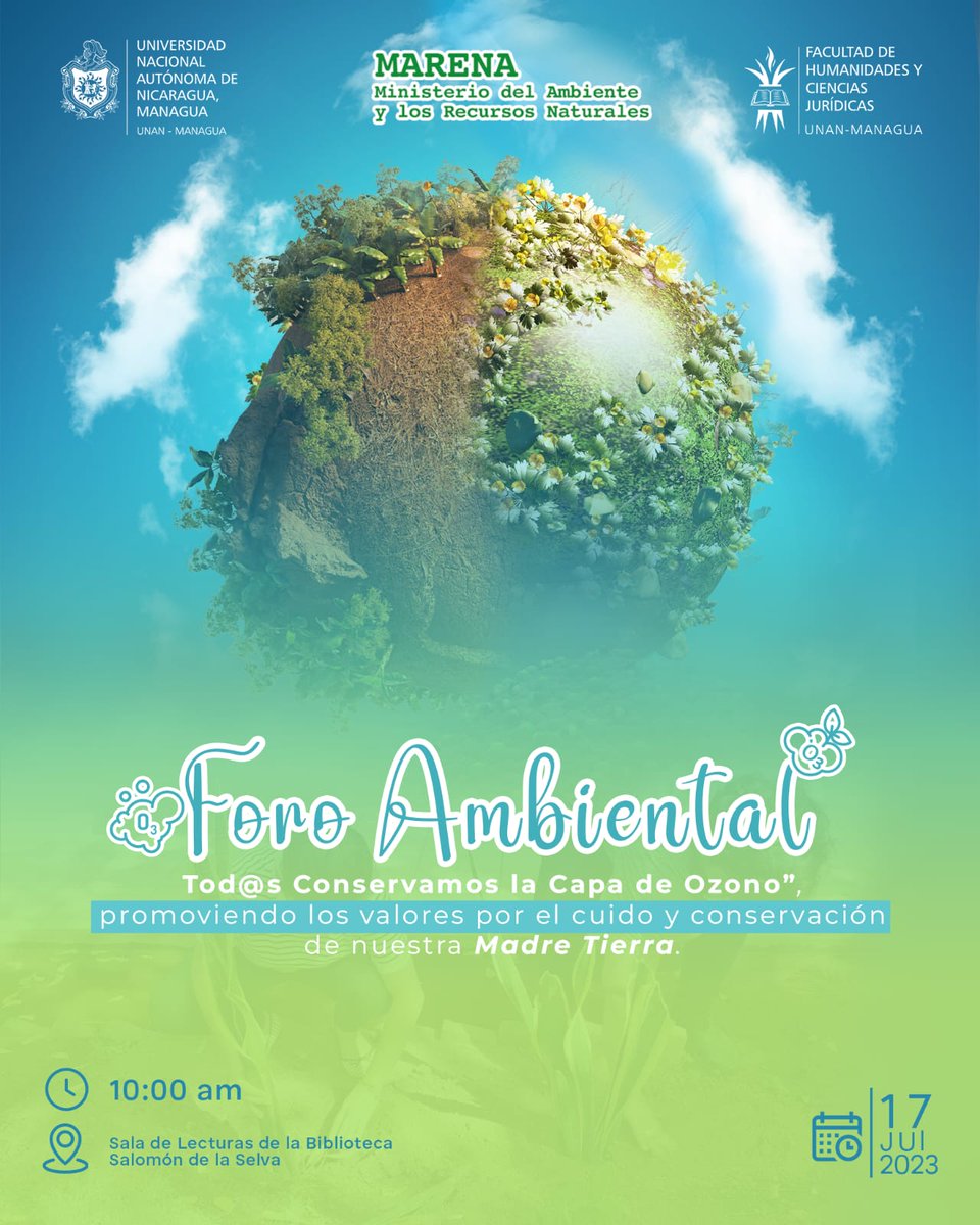 📌 INVITACIÓN | Foro Ambiental 🌿

📆 Lunes 17 de Julio
⏰ 10:00 a.m.
📍 Sala de Lectura, Biblioteca Central

¡Te esperamos! 🙋
